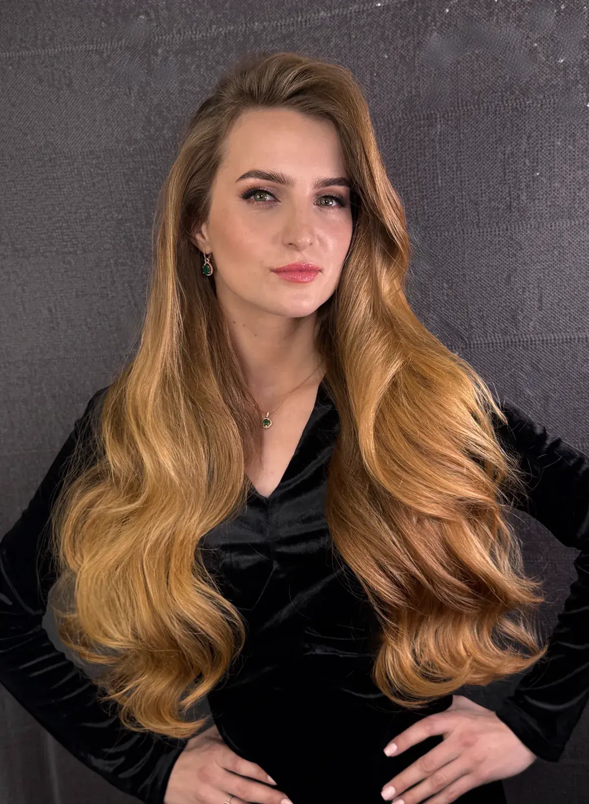 Sleek event hairstyling